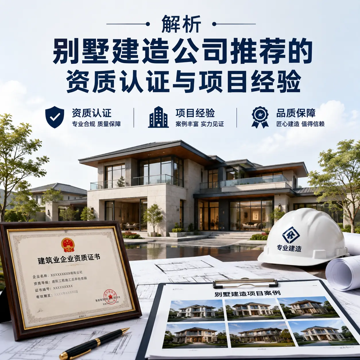 解析 凤冈 别墅建造公司推荐的资质认证与项目经验